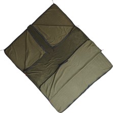 Özbience Haki Renkli Çift Kişilik Polar Kamp Uyku Tulumu ve Battaniye Seti