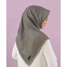 Özense Flamlı Pamuklu Terletmeyen ince 4 Mevsim Kullanılabilir 100X100 cm Açık Gri Renkli Yazma Eşarp