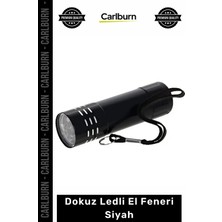 Carlburn #elfeneri Yüksek Işık Güçlü Taşınabilir Kaliteli Kompakt Kamp Feneri Dokuz Ledli El Feneri Siyah