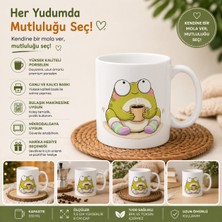 Tişört Kodu Sevimli Kurbağa Tasarımlı Porselen Kupa – Cozy Kahve Kupası | Hediye Fikri