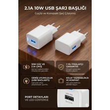 HiboTekno 10W 2.1A Güvenli Duvar Şarj Başlığı | USB Type-A Çıkışlı | Kompakt Tasarım Şarjadaptörü