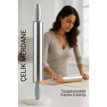 LTG Nova Çelik Merdane - Profesyonel Hamur Açma Merdanesi - 304 Paslanmaz Çelik Mutfak Merdanesi