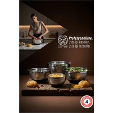 Pileli Store Chiara Serisi 4’lü Paslanmaz Çelik Iç Içe Geçebilir Profesyonel Karıştırma Kasesi Seti 722898