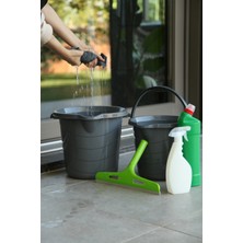 PremiumPort Kapaksız Su Kovası Seti 10-14 Litre Antrasit, Temizlik ve Su Taşıma