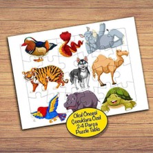 Asilmeydan Sevimli Hayvanlar Kolyajı 24 Parça Çocuklara Özel Yapboz TABLO-23390