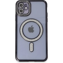 Newface Muratech New Iphone 11 Kılıf Joke Simli Magneticsafe Kılıf - Siyah
