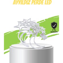 Kesgin Market® Prizli Perde LED Işık Yıldız ve Ay Figürlü Romantik Aydınlatma Teknokesgin
