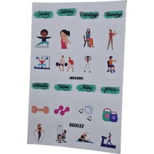 Fizello Fitness Için Hazırlanmış Sticker Seti - 24 Adet Etiket - Folyo Kesim