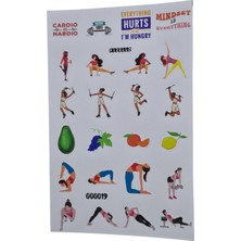 Fizello Fitness Için Hazırlanmış Sticker Seti - 24 Adet Etiket - Folyo Kesim