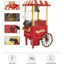 Kesgin Market® Yağsız Mısır Patlatma Popcorn Makinesi Kırmızı Teknokesgin