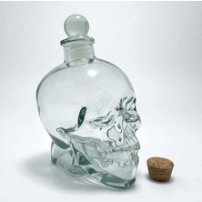 Kesgin Market® Cam Kurukafa Içki Şişesi 14 cm ALK2155 Teknokesgin