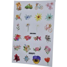 Fizello Ilkbahar ve Çiçek Temalı Sticker Seti - 24 Adet Etiket - Folyo Kesim