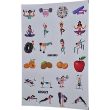 Fizello Fitness Için Hazırlanmış Sticker Seti - 24 Adet Etiket - Folyo Kesim