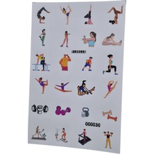 Fizello Fitness Için Hazırlanmış Sticker Seti - 24 Adet Etiket - Folyo Kesim