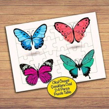 Asilmeydan Güzel Renkli Kelebekler 24 Parça Çocuklara Özel Yapboz Tablo-45