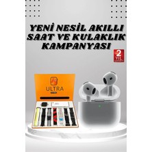 TeknoKesgin Kesgin Market® 7 Kordonlu Akıllı Saat ve 3.nesil Kulaklık Dokunmatik Ekran Sesli Görüşme Yap