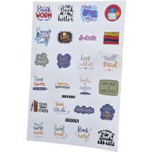 Fizello Kitap Sevenler Için Hazırlanmış Sticker Seti - 24 Adet Etiket - Folyo Kesim