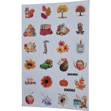 Fizello Sonbahar Temalı Sticker Seti - 24 Adet Etiket - Folyo Kesim