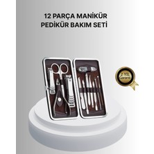 Kesgin Market® Profesyonel Tırnak Bakım Seti Çelik Aletli Şık Deri Çantalı Teknokesgin