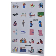 Fizello Ofis Iş Hayatı Için Hazırlanmış Sticker Seti - 24 Adet Etiket - Folyo Kesim