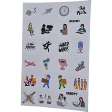 Fizello Ofis Iş Hayatı Için Hazırlanmış Sticker Seti - 24 Adet Etiket - Folyo Kesim