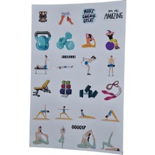 Fizello Fitness Için Hazırlanmış Sticker Seti - 24 Adet Etiket - Folyo Kesim