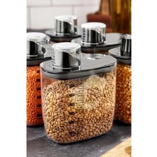 MarkEntegra Vakumlu Erzak Saklama Kabı, Siyah Kapaklı, 1300 Ml, Sızdırmaz