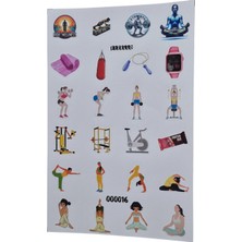 Fizello Fitness Için Hazırlanmış Sticker Seti - 24 Adet Etiket - Folyo Kesim