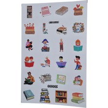 Fizello Kitap Sevenler Için Hazırlanmış Sticker Seti - 24 Adet Etiket - Folyo Kesim