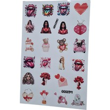 Fizello Aşk ve Sevgili Temalı Sticker Seti - 24 Adet Etiket - Folyo Kesim
