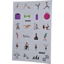 Fizello Fitness Için Hazırlanmış Sticker Seti - 24 Adet Etiket - Folyo Kesim