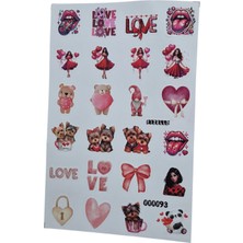 Fizello Aşk ve Sevgili Temalı Sticker Seti - 24 Adet Etiket - Folyo Kesim