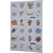 Fizello Ilkbahar ve Çiçek Temalı Sticker Seti - 24 Adet Etiket - Folyo Kesim