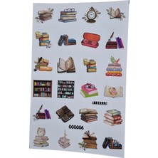 Fizello Kitap Sevenler Için Hazırlanmış Sticker Seti - 24 Adet Etiket - Folyo Kesim