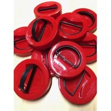 MarkEntegra Kırmızı Plastik Kavanoz Kapağı, 10 Cm, 3 Adet