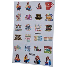 Fizello Kitap Sevenler Için Hazırlanmış Sticker Seti - 24 Adet Etiket - Folyo Kesim