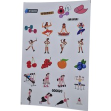 Fizello Fitness Için Hazırlanmış Sticker Seti - 24 Adet Etiket - Folyo Kesim