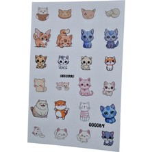 Fizello Sevimli Kediler Temalı Sticker Seti - 24 Adet Etiket - Folyo Kesim