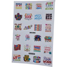 Fizello Kitap Sevenler Için Hazırlanmış Sticker Seti - 24 Adet Etiket - Folyo Kesim