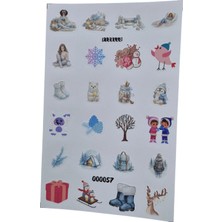 Fizello Kış Temalı Sticker Seti - 24 Adet Etiket - Folyo Kesim