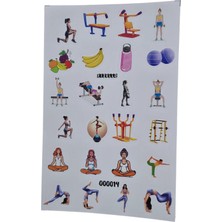 Fizello Fitness Için Hazırlanmış Sticker Seti - 24 Adet Etiket - Folyo Kesim