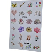 Fizello Ilkbahar ve Çiçek Temalı Sticker Seti - 24 Adet Etiket - Folyo Kesim