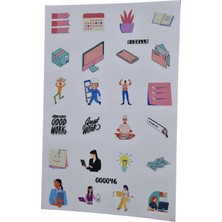 Fizello Ofis Iş Hayatı Için Hazırlanmış Sticker Seti - 24 Adet Etiket - Folyo Kesim
