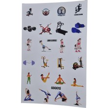 Fizello Fitness Için Hazırlanmış Sticker Seti - 24 Adet Etiket - Folyo Kesim