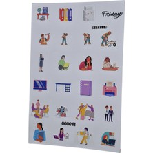 Fizello Ofis Iş Hayatı Için Hazırlanmış Sticker Seti - 24 Adet Etiket - Folyo Kesim