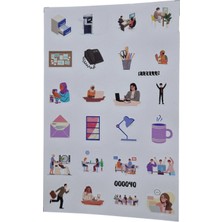 Fizello Ofis Iş Hayatı Için Hazırlanmış Sticker Seti - 24 Adet Etiket - Folyo Kesim