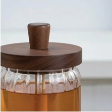 MarkEntegra 450 ml Kapasiteye Sahip Ahşap Kapaklı Cam Bal Kavanozu