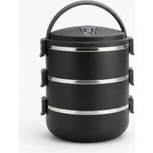 MarkEntegra Füme 3 Katlı Yemek Termosu, Paslanmaz Çelik, 1.8 Lt Kapasite