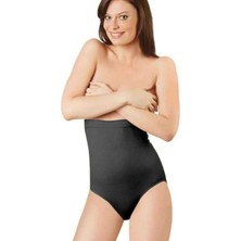 Royaleks Kesgin Market® Elite Life Dikişsiz Şekillendirici Silikonlu Kadın Siyah Slip Korse 890 Teknokes
