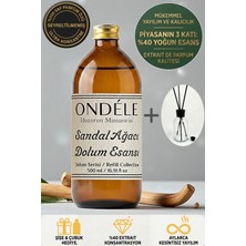 Ondéle Sandal Ağacı Oda Kokusu Yedek Dolum Esansı 500ML - %40 Konsantre - Şişe & Bambu Hediyeli